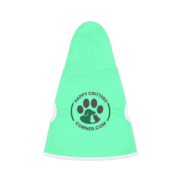 Pet Hoodie — Mint 'Happy Critters Corner' Paw Print Dog & Cat Hoodie