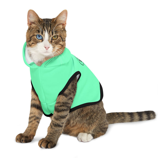 Pet Hoodie — Mint 'Happy Critters Corner' Paw Print Dog & Cat Hoodie