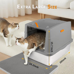 Go Fresh - Cat Litter Box Hooded Stainless Steel Base