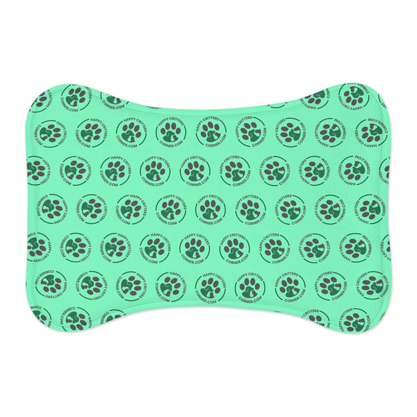 Happy Critters Corner Pet Feeding Mat — Non-Slip Waterproof Placemat for Dogs & Cats