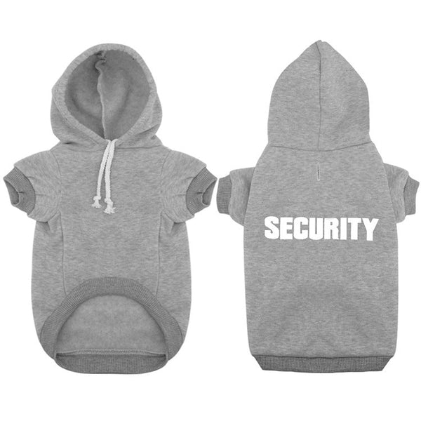 New Pet Hoodie – Security Print Dog Outerwear for Autumn & Winter