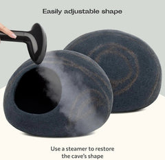 Eco-Friendly Cat Cave Bed – Handmade 100% Merino Wool Felt Hideout for Cats & Kittens