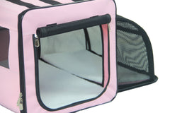 Pet Life ® 'Capacious' Dual-Sided Expandable Spacious Wire Folding Collapsible Lightweight Pet Dog Crate Carrier House